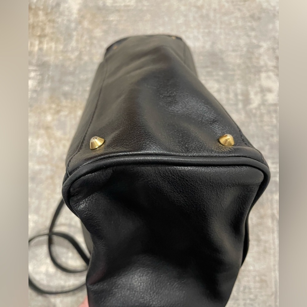 Genuine Leather Hand Made in Italy Black Shoulder Handbag Purse Bag - Picture 5 of 11